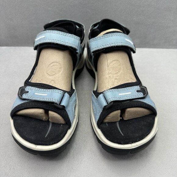 Womens Size 10 / EU 41 ECCO Yucatan Sandals Blue Nubuck Strappy Outdoor Hiking - Picture 2 of 8